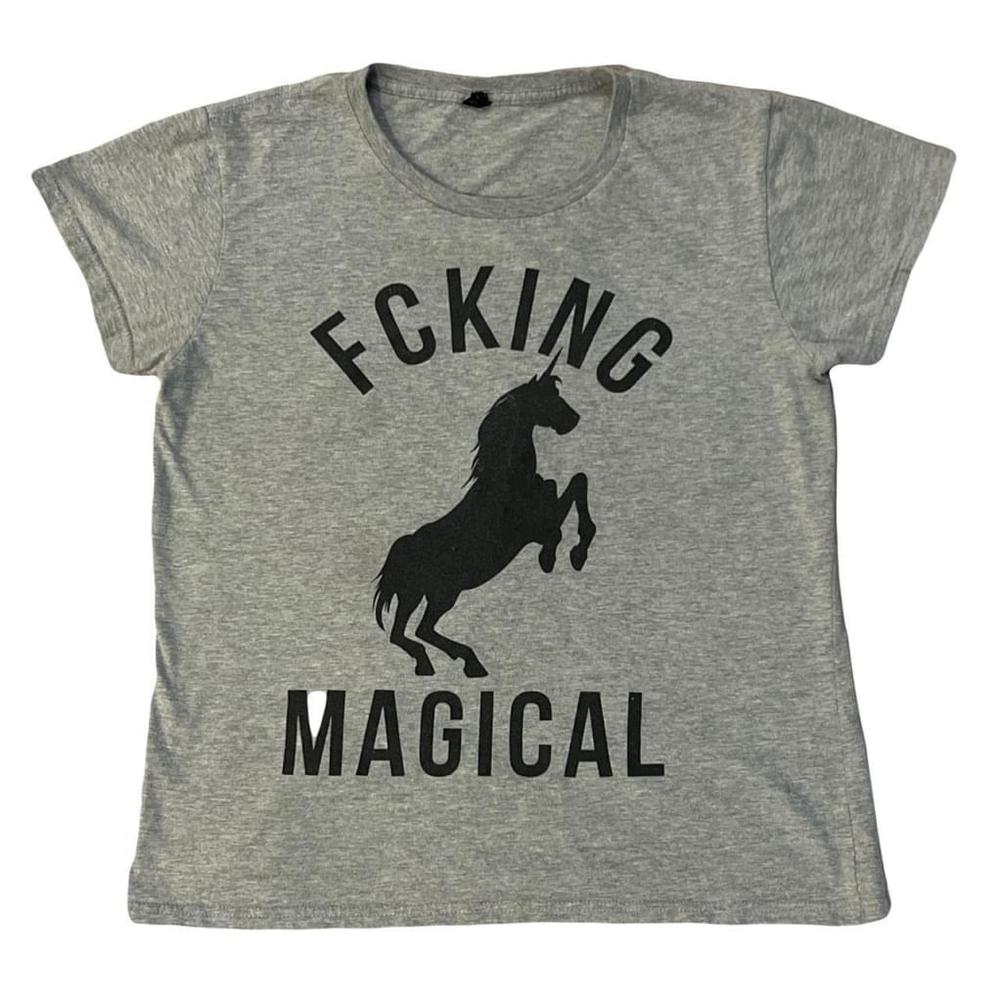 Women’s FCKING MAGICAL Unicorn Short Sleeve Tee, Anvil, Size Medium